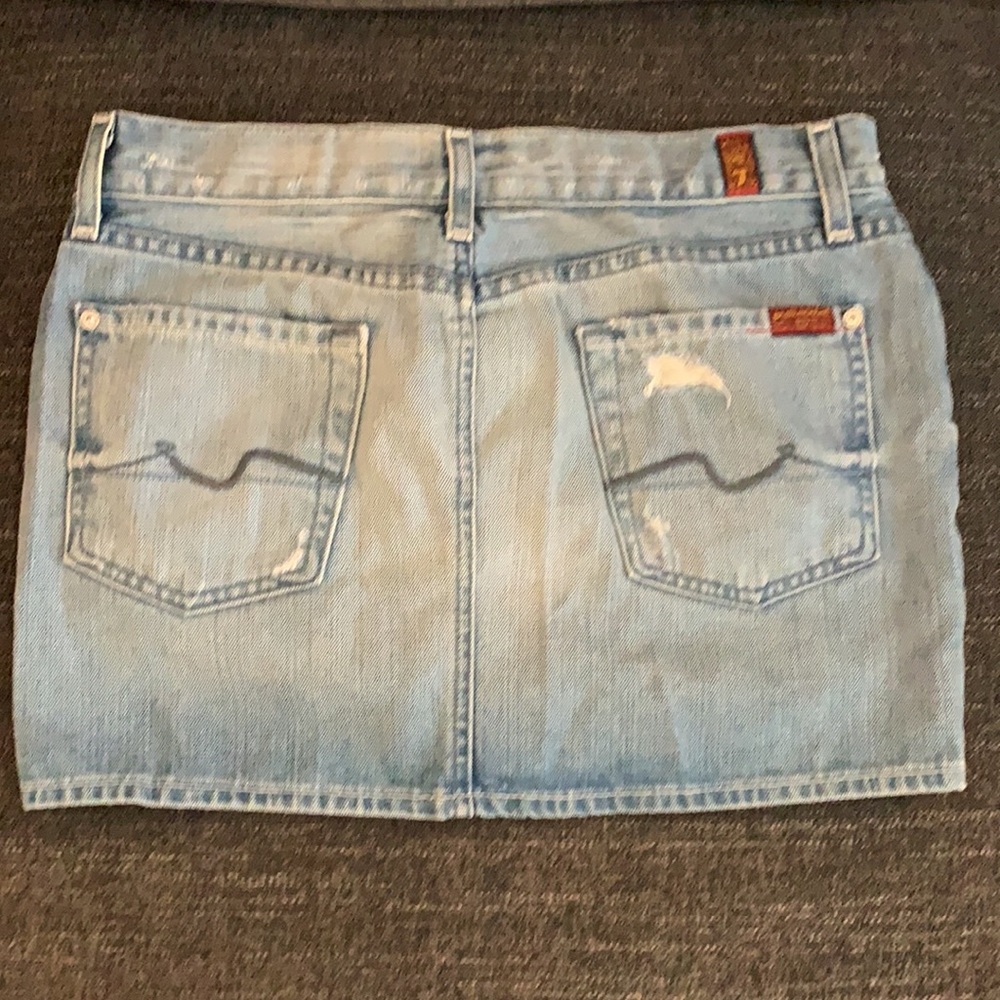 7 For all Mankind Roxanne Mini Denim Skirt Size 26
